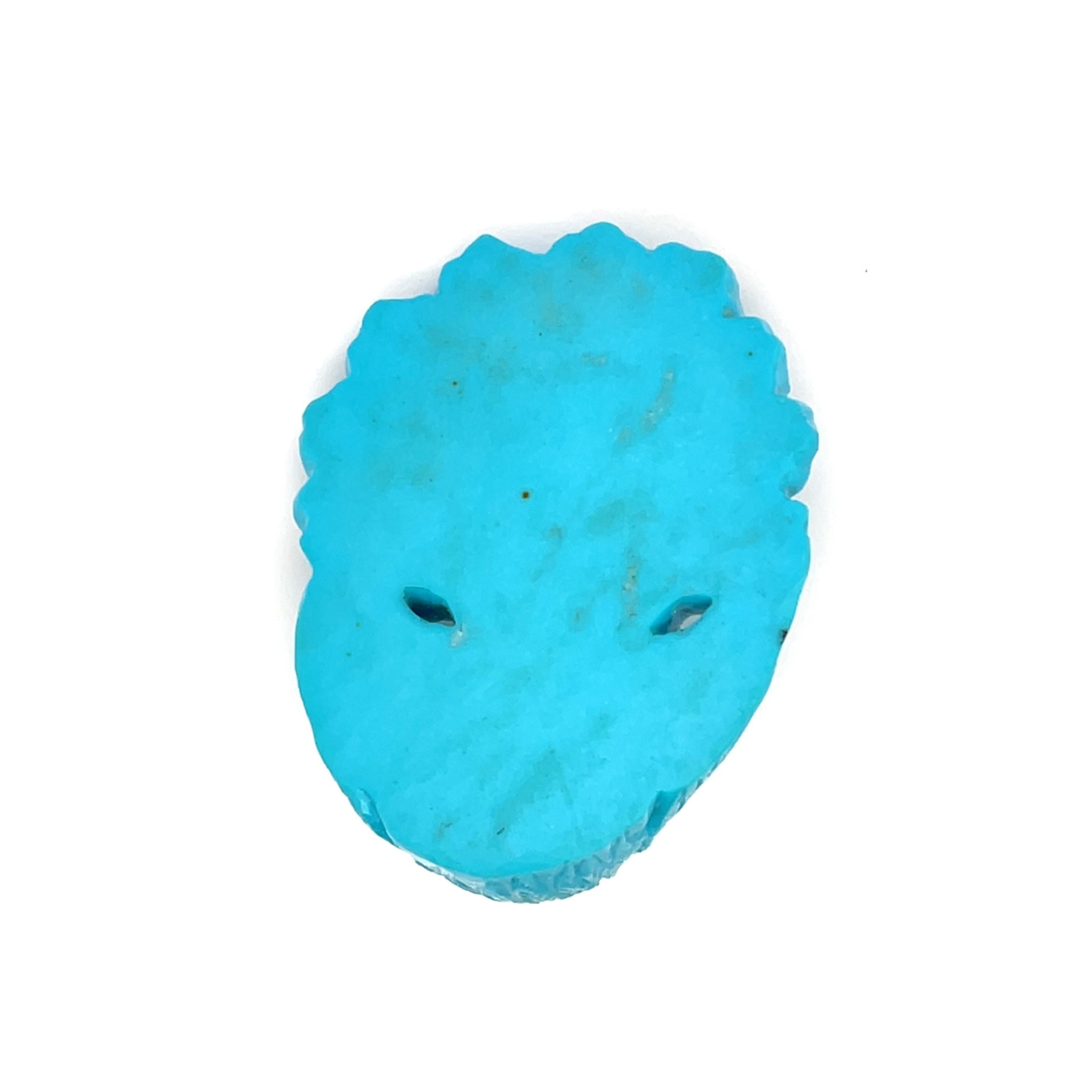 Non taillé Turquoise Sculpture Paon Cts 65.20 en vente