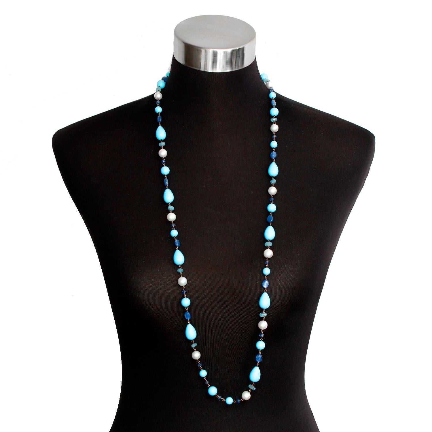 pearl and turquoise necklace