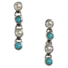 Turquoise Pearl Earrings