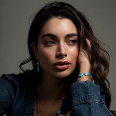 Türkis Kieselstein Tropfen Ohrringe in Sterling Silber