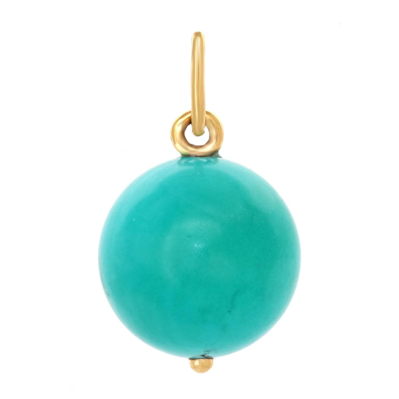 Turquoise Pendant 18k For Sale 2