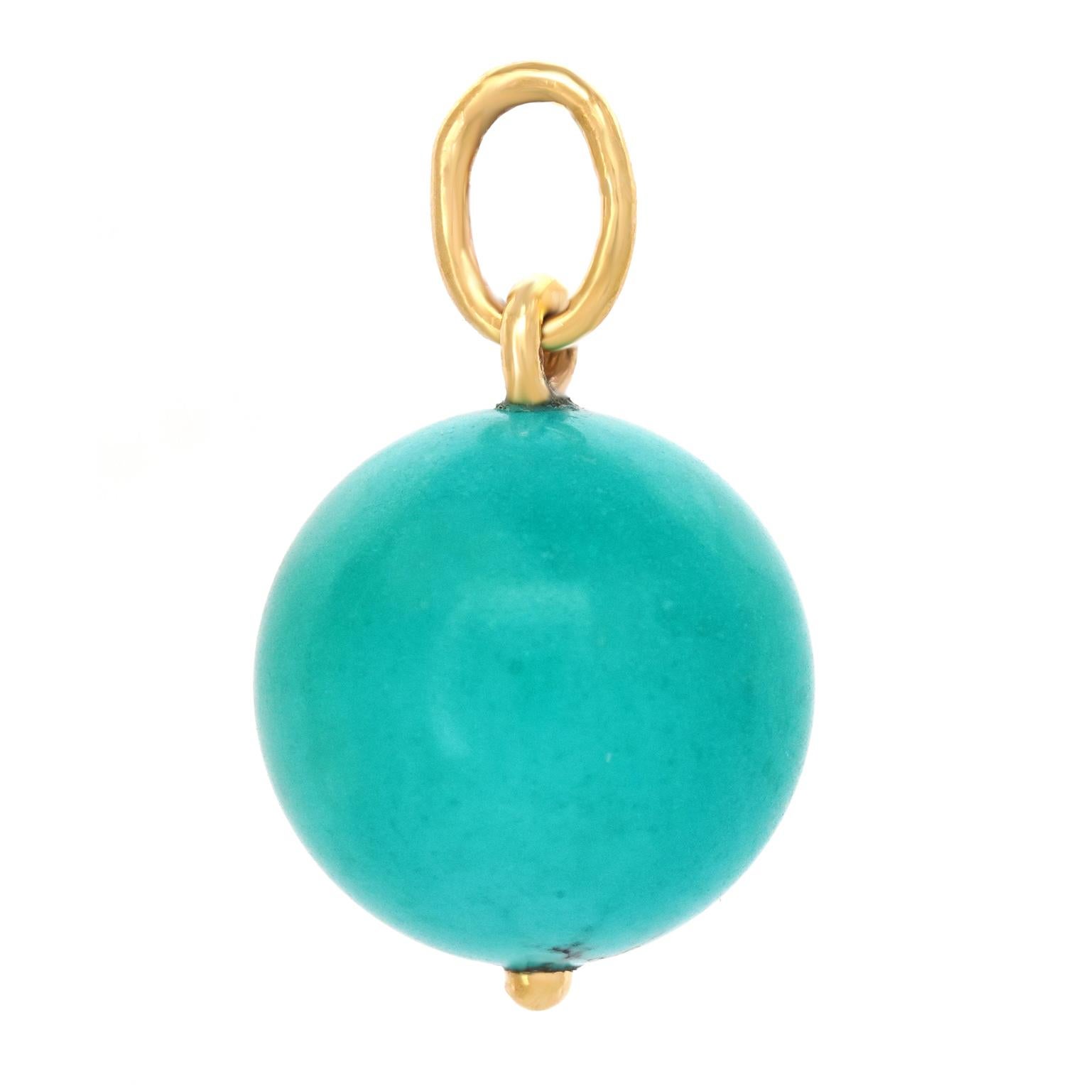 Turquoise Pendant 18k For Sale 3