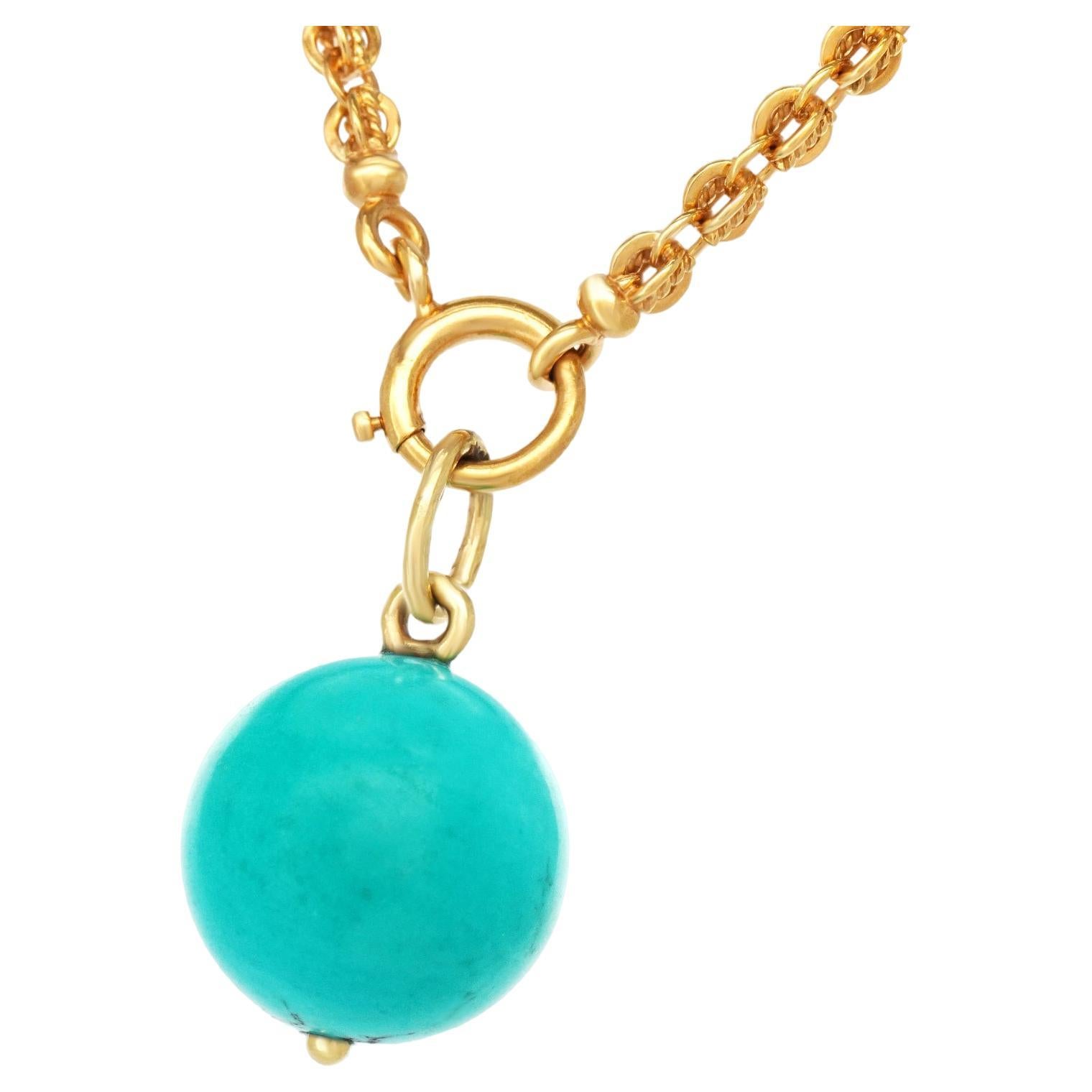 Pendentif Turquoise 18k en vente