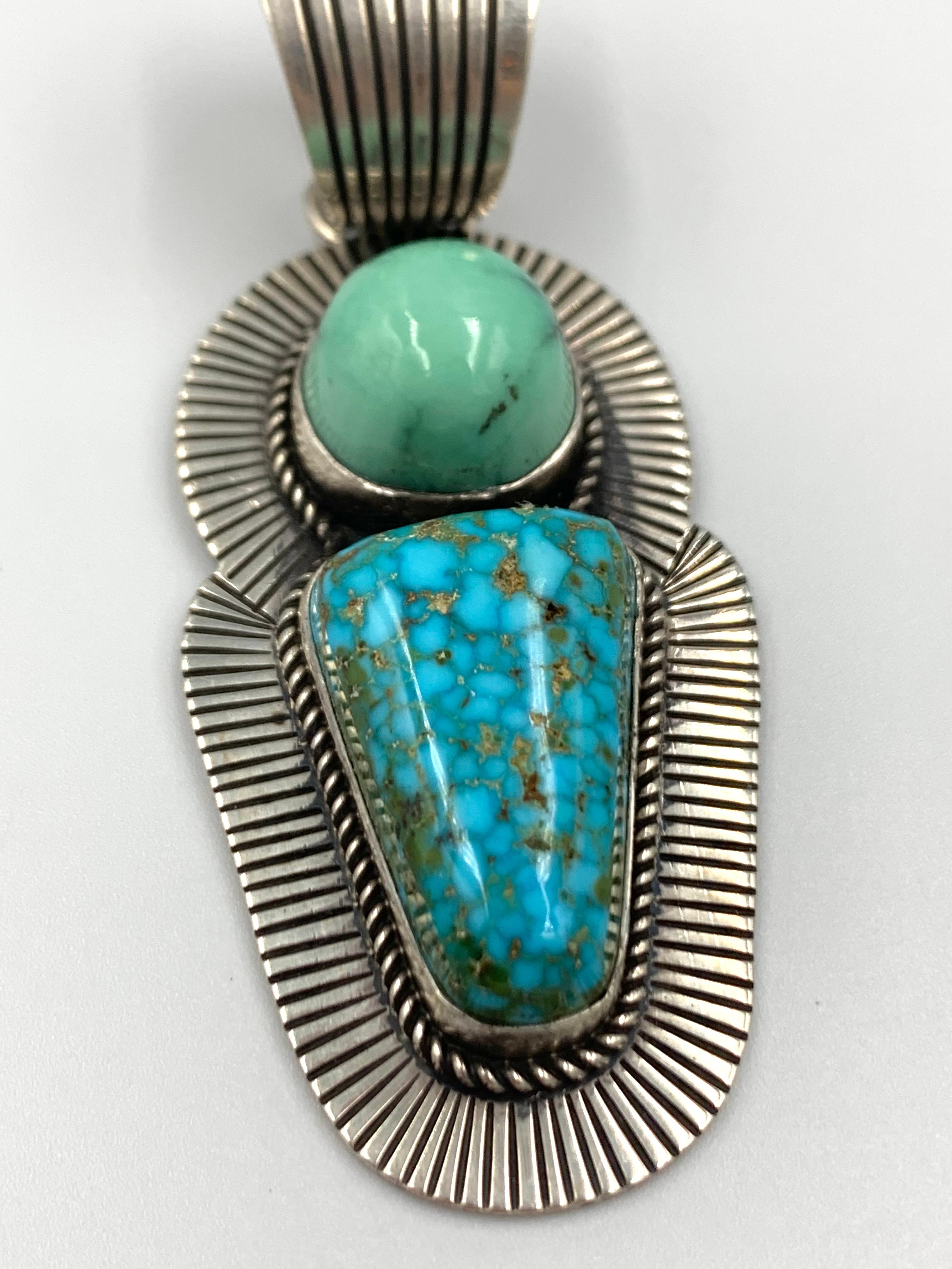 Turquoise Pendant by Albert Jake For Sale 3