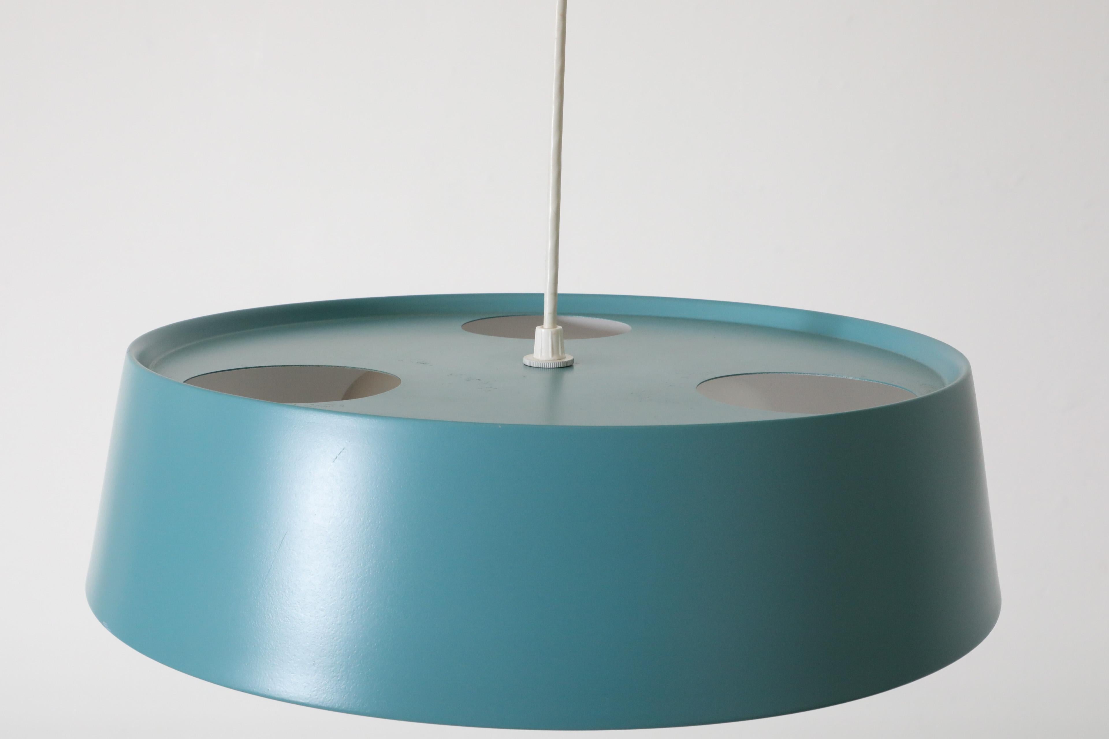 Mid-20th Century Turquoise Philips Pendant Lamp by Louis Kalff For Sale