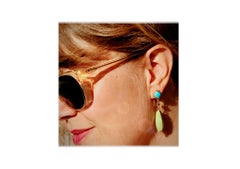Boucles d'oreilles fantaisie en tourmaline rose et tourmaline verte turquoise, Lynn K Designs