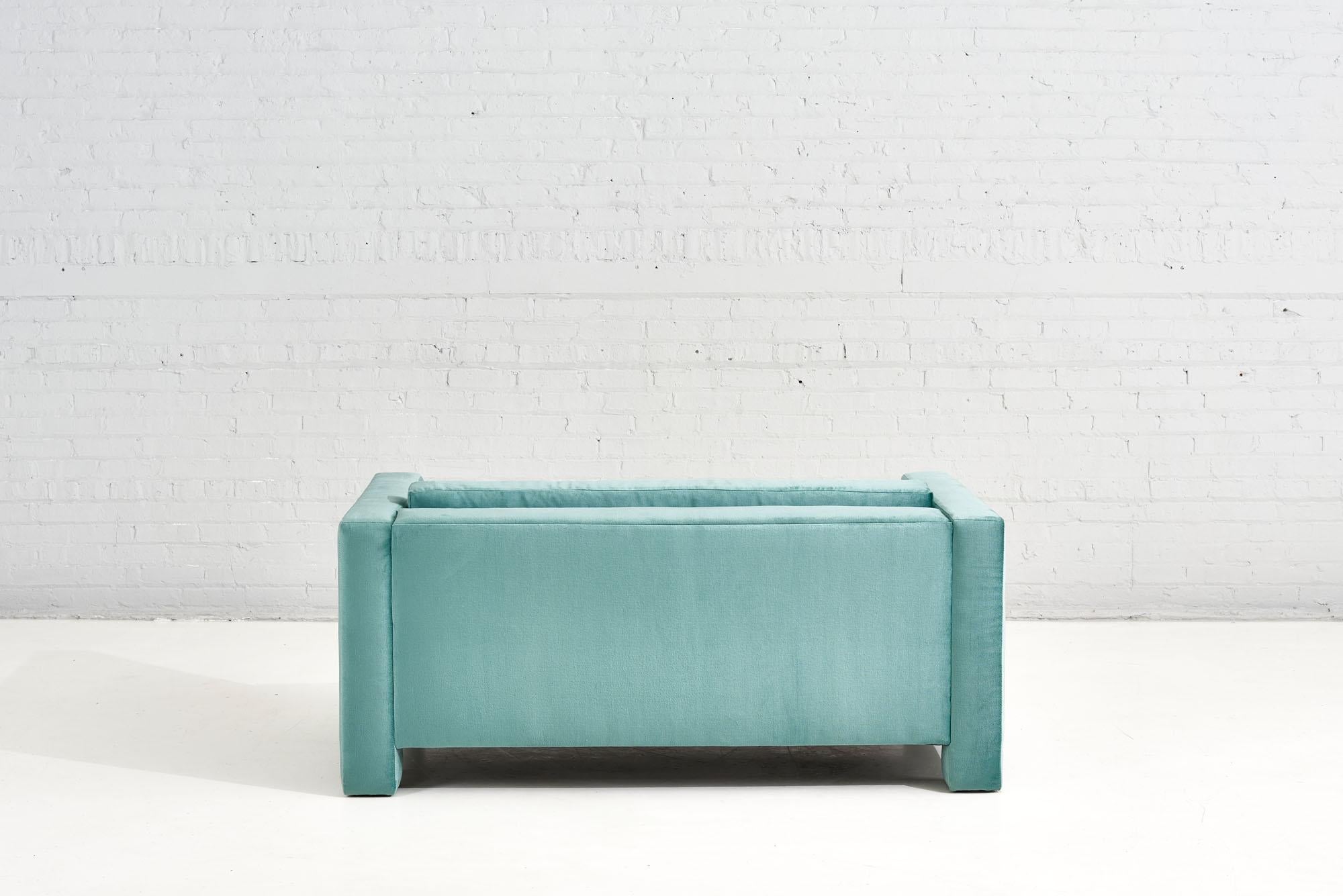 Late 20th Century Turquoise Post Modern Cubic Settee, 1970	 For Sale