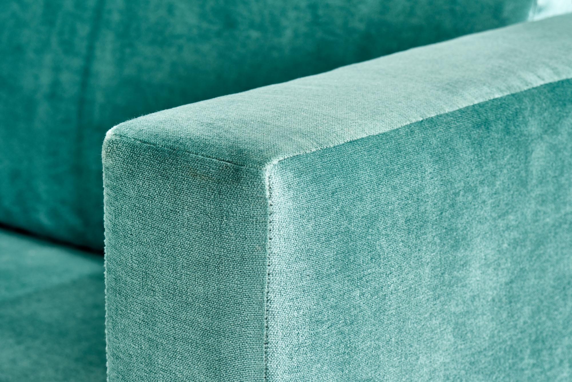 Turquoise Post Modern Cubic Settee, 1970	 For Sale 1