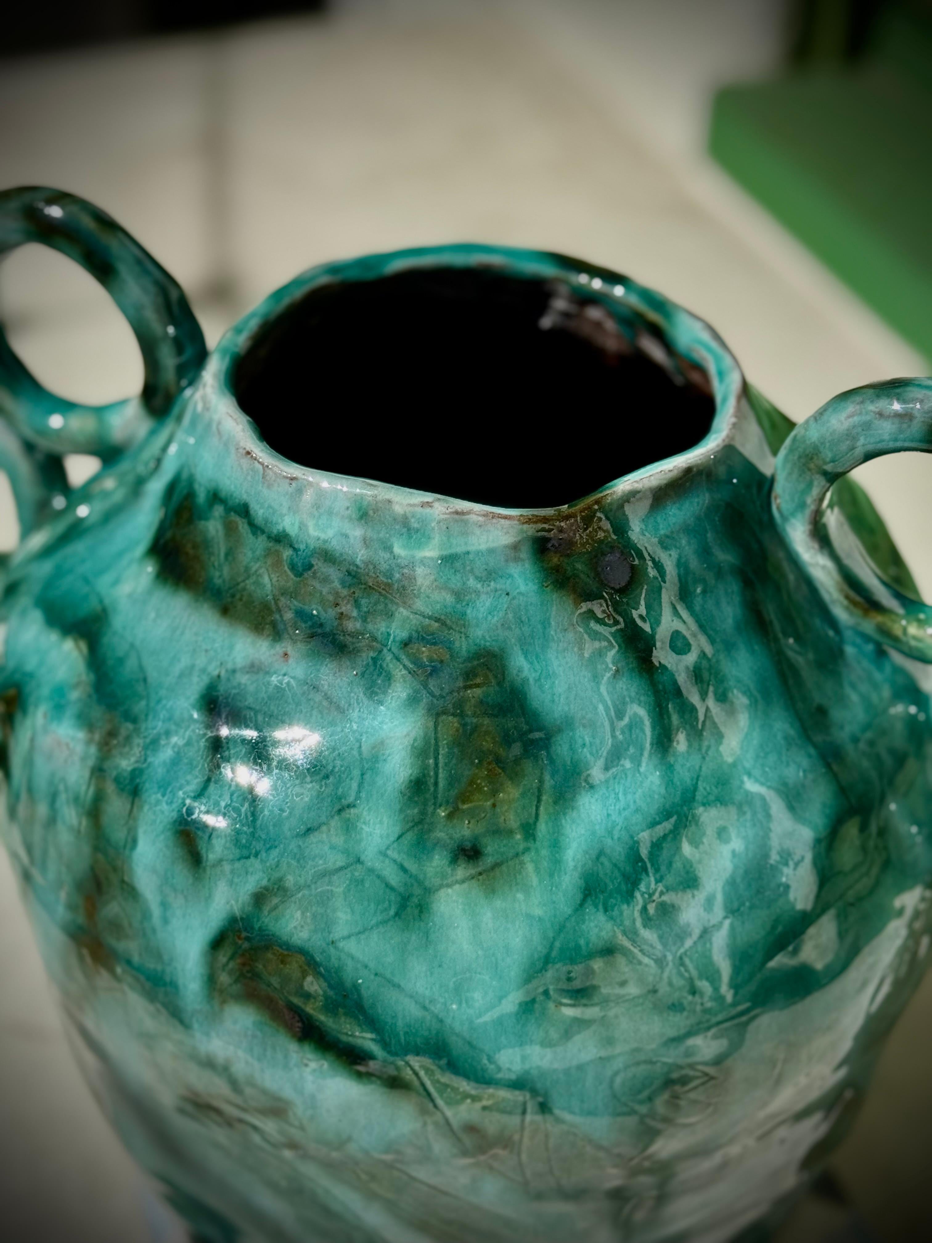 Americano Vaso quadrato turchese in vendita