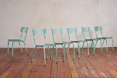 Turquoise Rene Malaval Bistro Chairs - set of 6