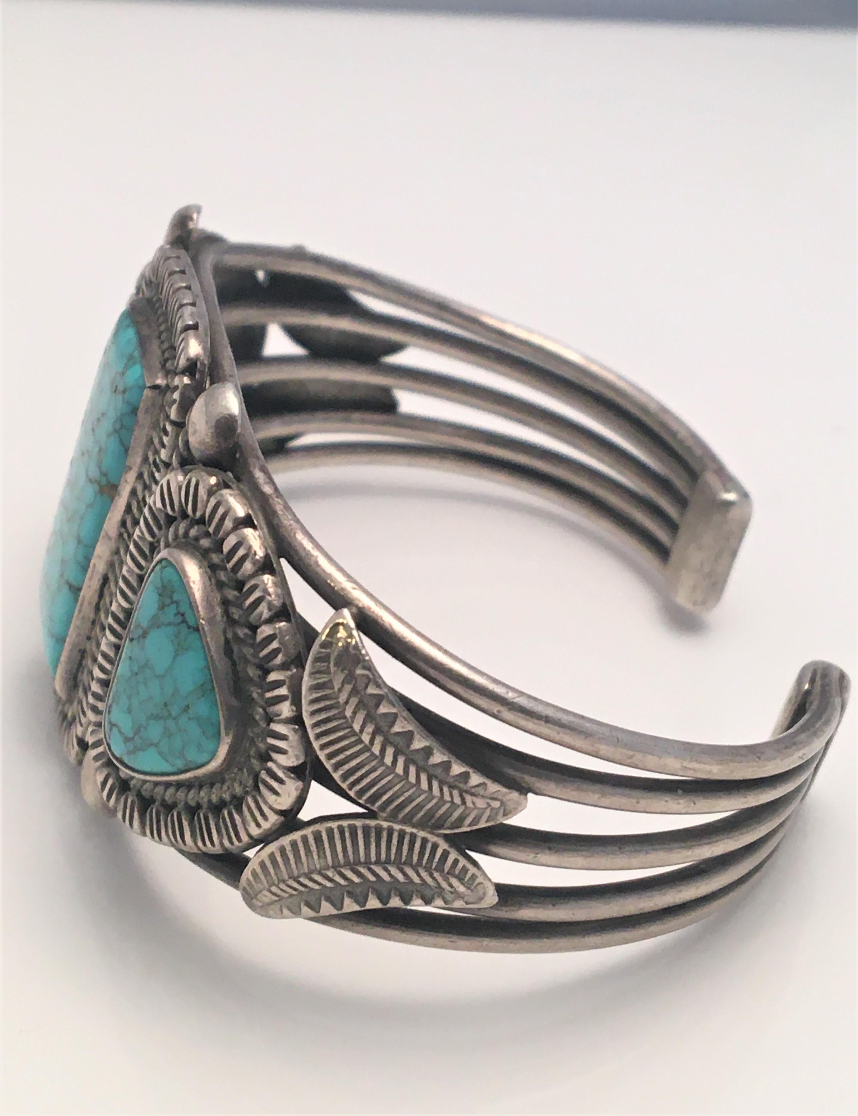 Turquoise Ring and Cuff Bracelet Set For Sale 1