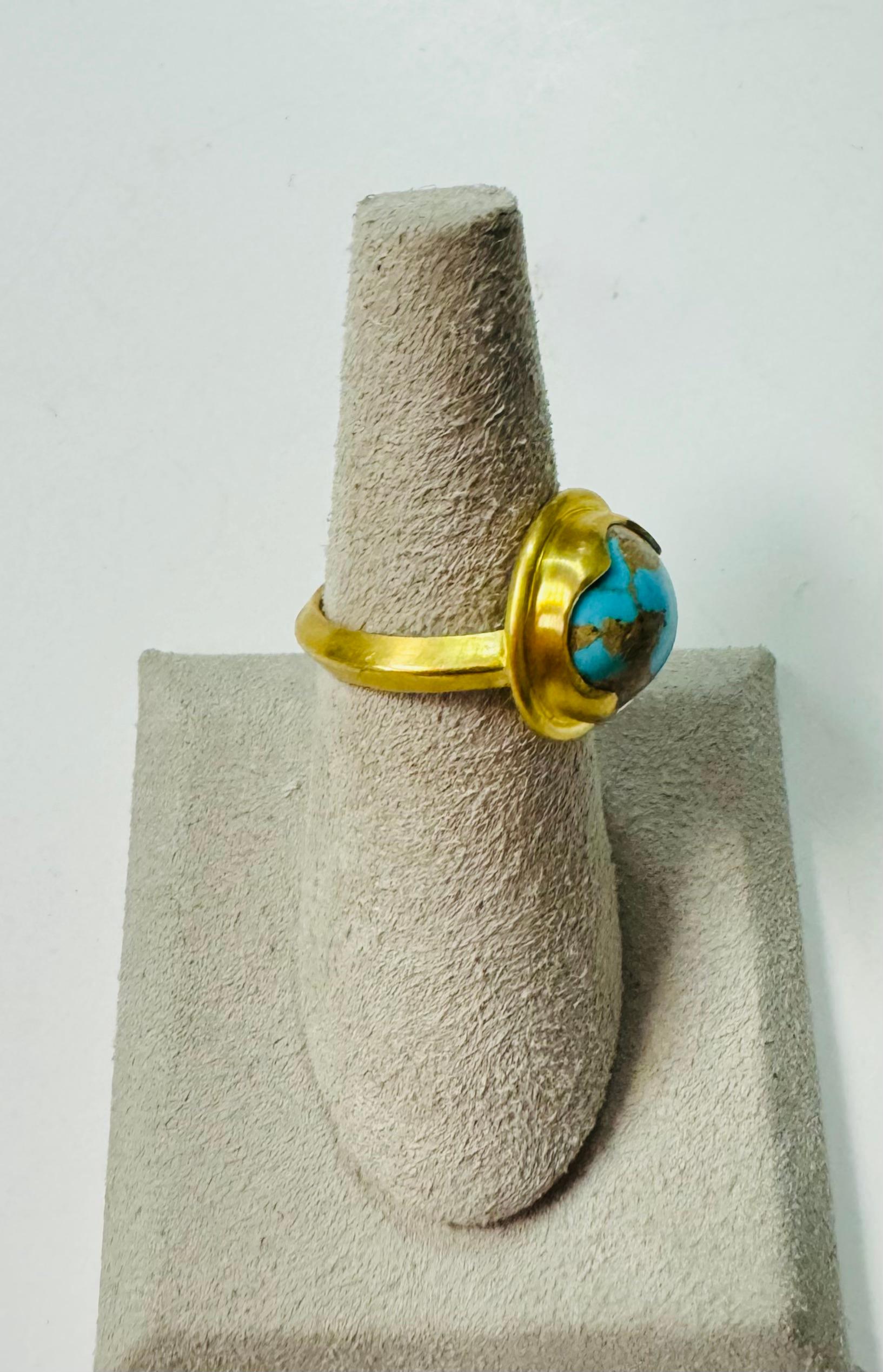 Beautiful bright  antique Turquoise, with matrix resembling world continents.
A December birth stone perfect for holiday gifting, this gemstone has the power to connect you with the flow of the natural world and create a sense of lightness within