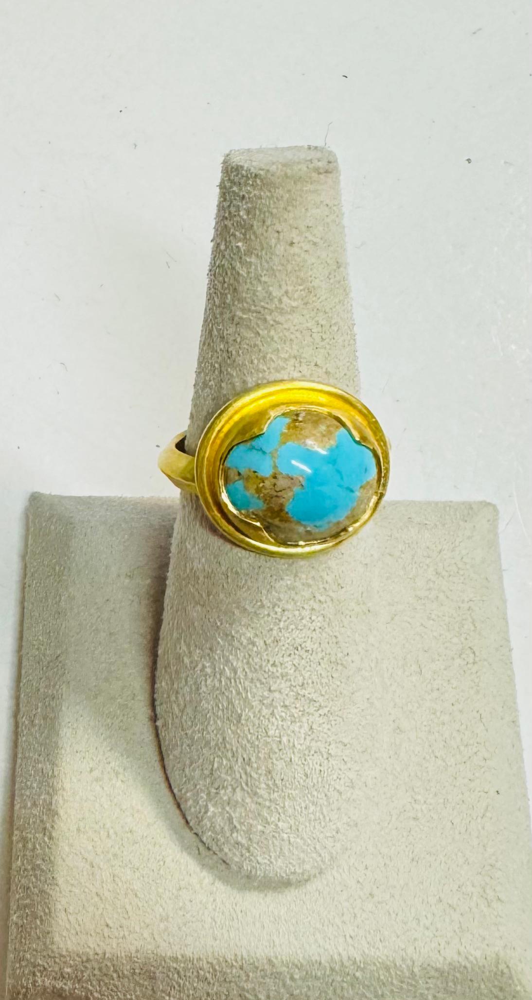 Artisan Turquoise ring For Sale