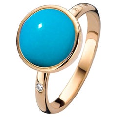 Turquoise Ring in 18ct Gold by Bigli