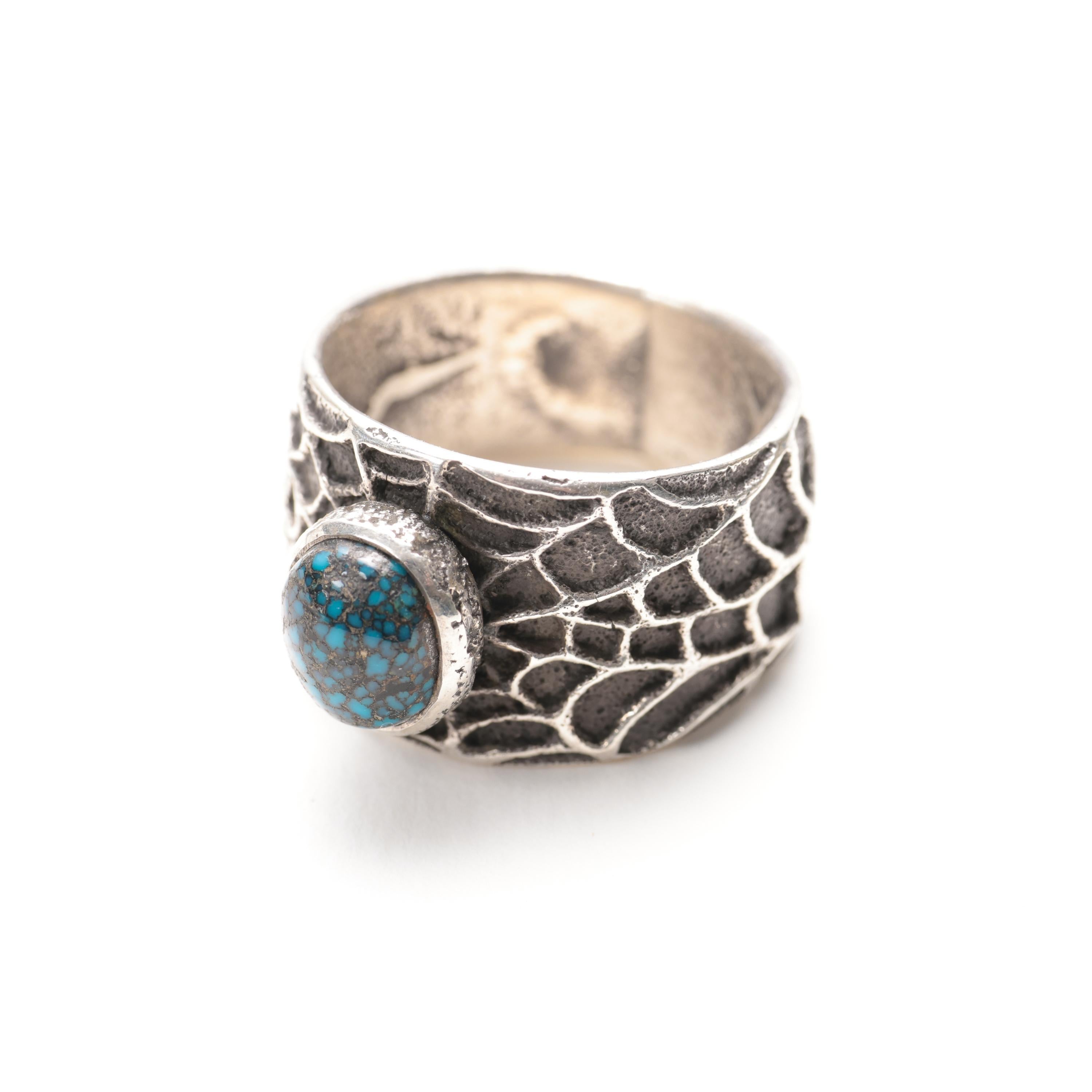 Turquoise Ring Lander Blue Rarest Turquoise on Earth, Certified Authentic For Sale 4