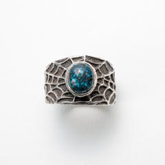 Turquoise Ring Lander Blue Rarest Turquoise on Earth, Certified Authentic