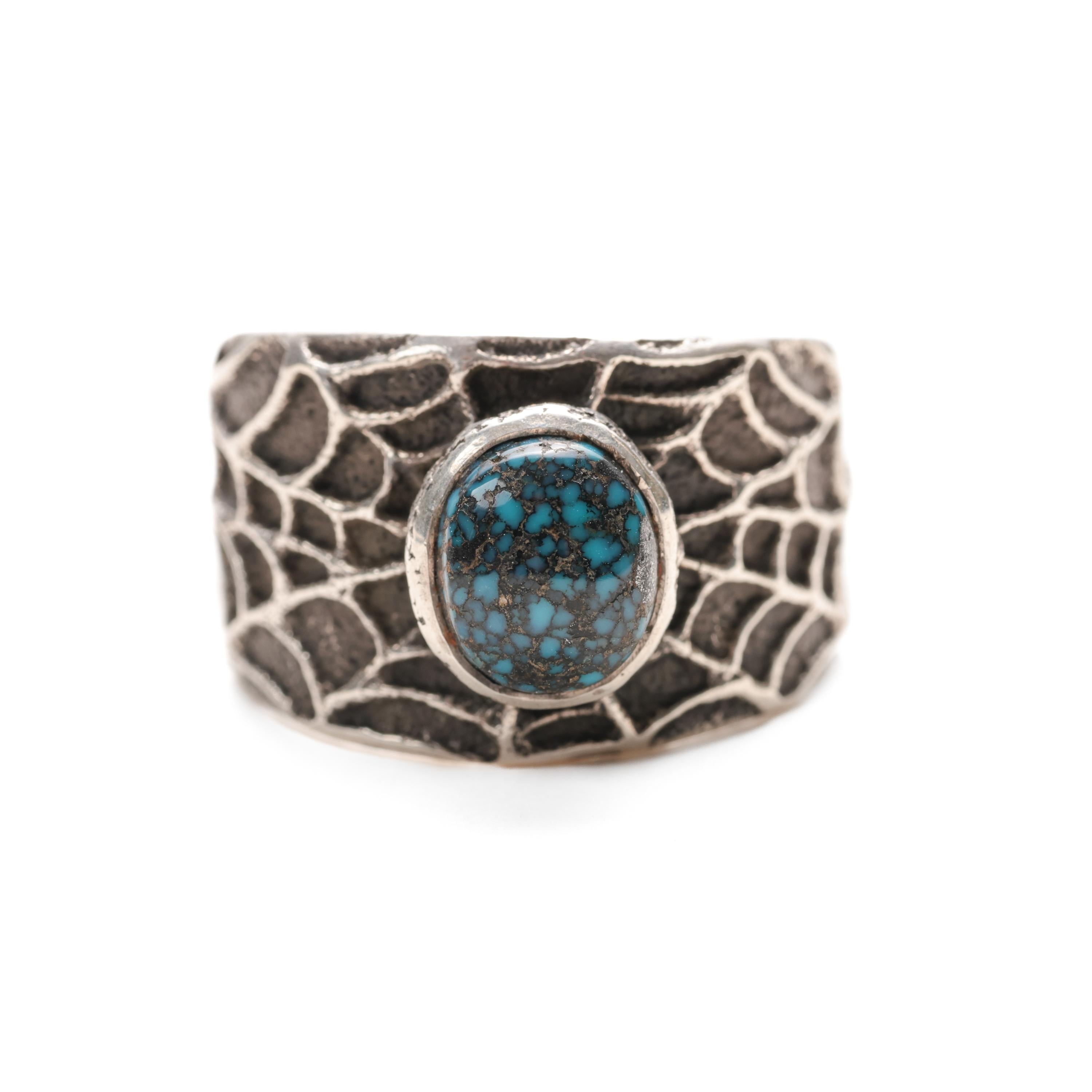 Artisan Turquoise Ring Lander Blue Rarest Turquoise on Earth, Certified Authentic For Sale