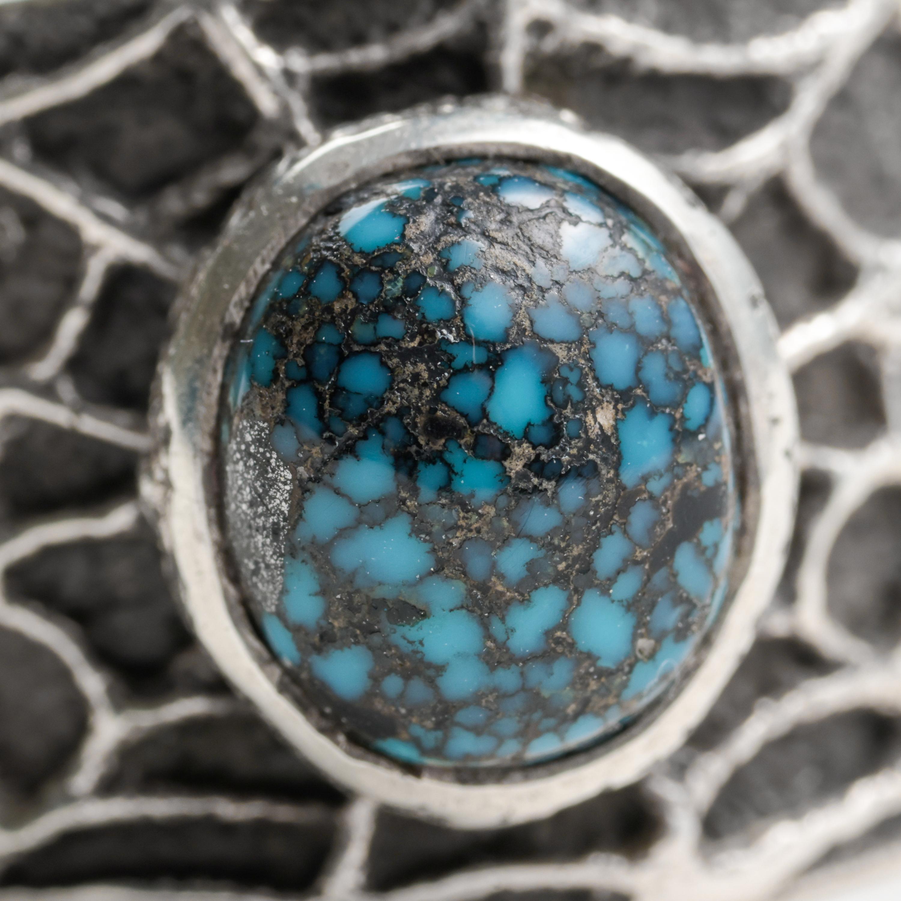 Turquoise Ring Lander Blue Rarest Turquoise on Earth, Certified Authentic For Sale 3