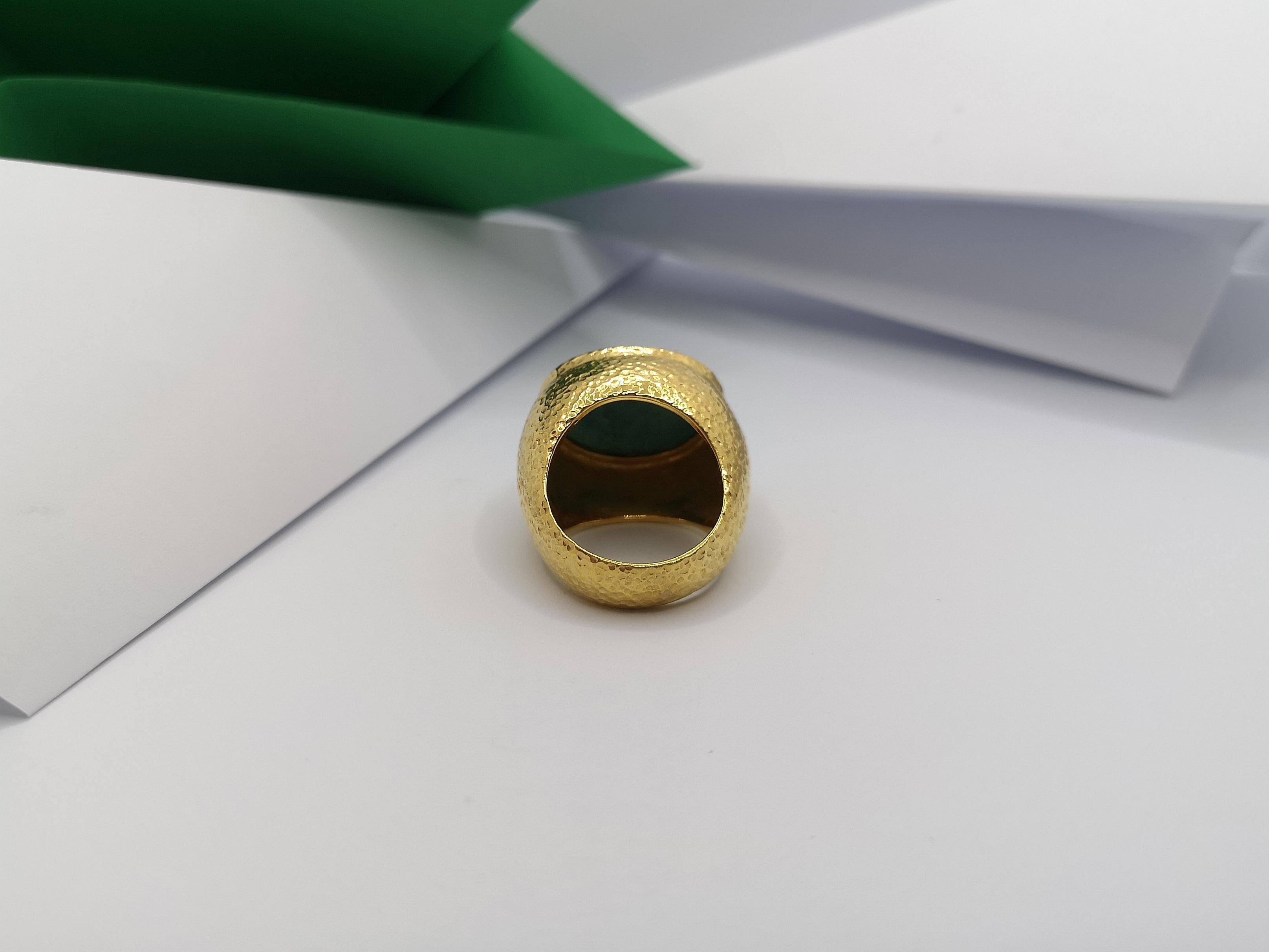 Türkis-Ring in 18 Karat Gold gefasst im Angebot 10