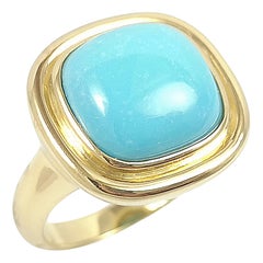 Turquoise Ring Set in 18 Karat Gold Settings