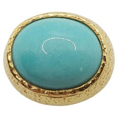 Turquoise Ring Set in 18 Karat Gold Settings