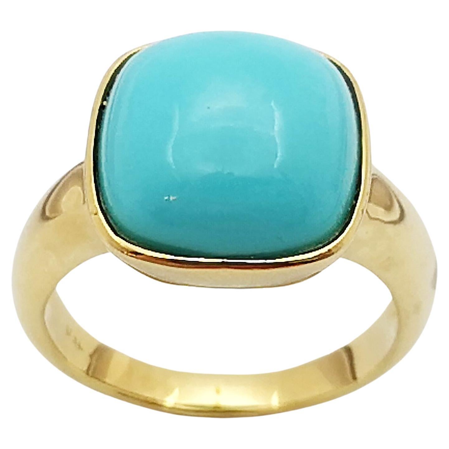 Turquoise Ring Set in 18 Karat Gold Settings