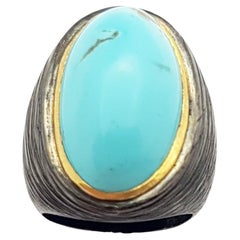 Turquoise Ring set in Silver Settings Turquoise Ring set in Silver Settings
