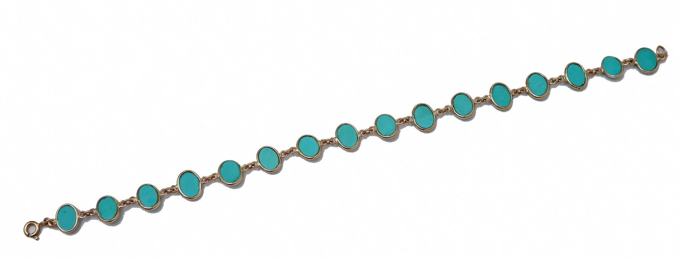 Retro Turquoise, Rose Gold Bracelet.