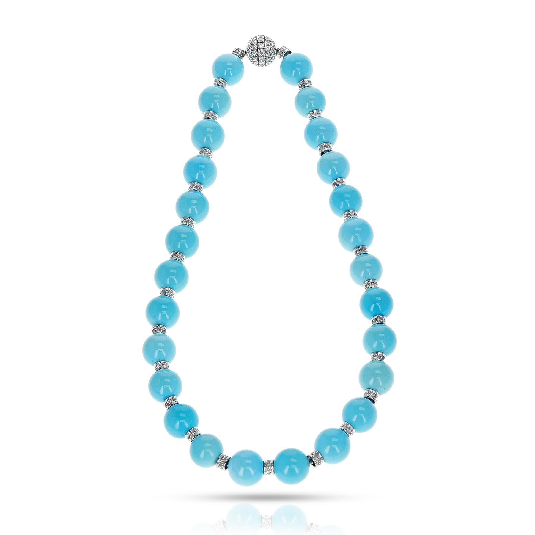 round turquoise bead necklace