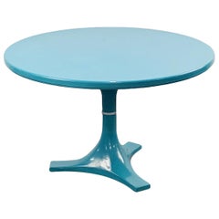 Turquoise Round Dining Table by Anna Castelli Ferrieri for Kartell, Italy, 1966