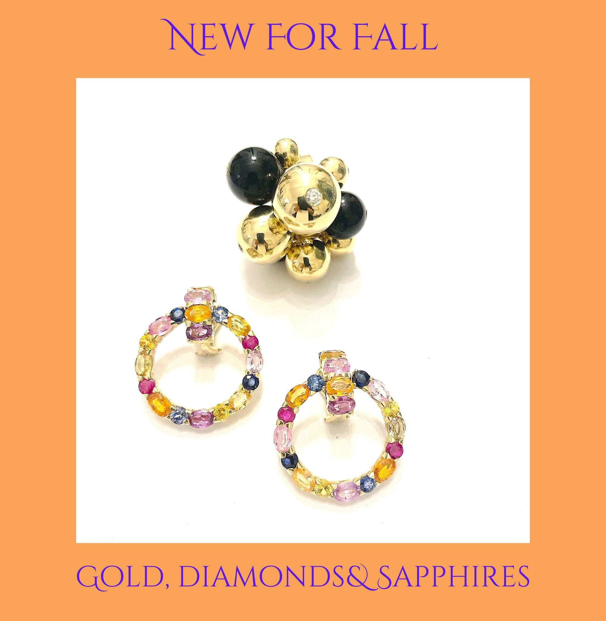 Turquoise Rubelite Diamond Gold Earrings For Sale 6