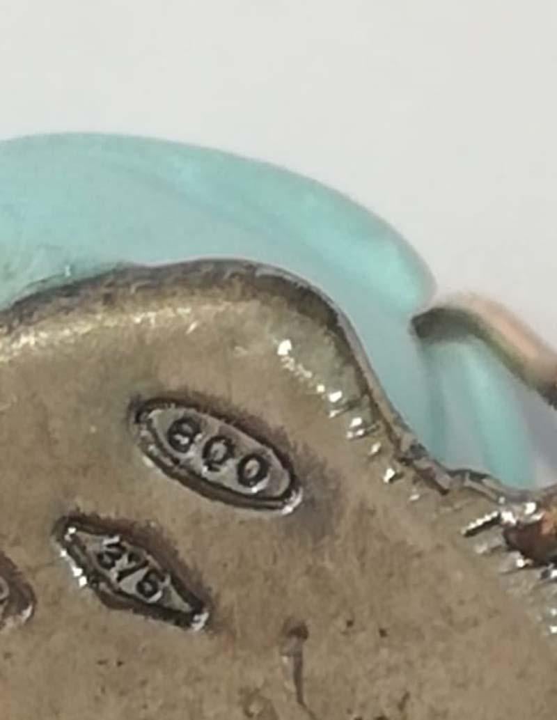 Donna Orecchini in turchese, rubini, diamanti, oro rosa e argento. in vendita