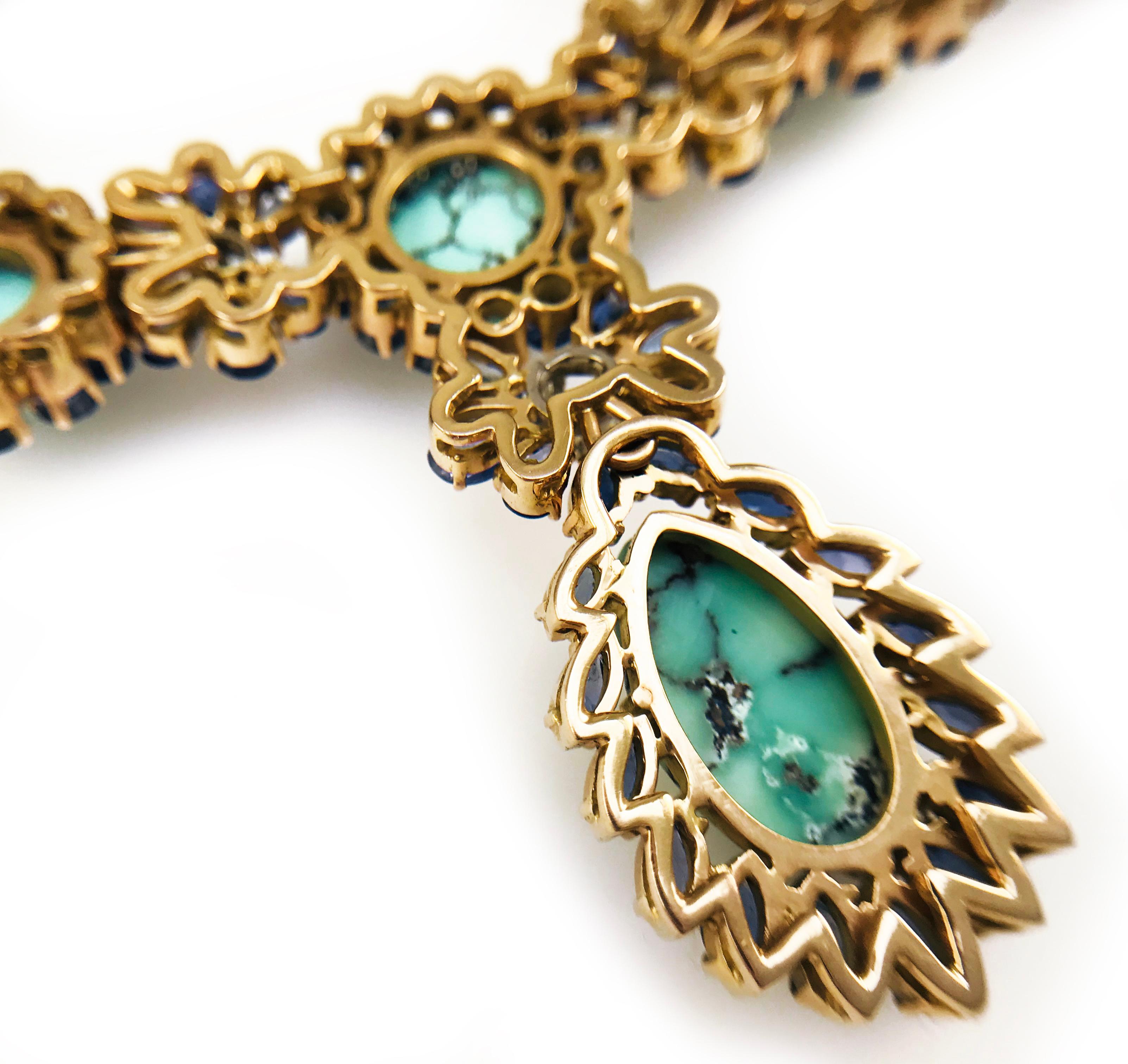 turquoise and sapphire necklace