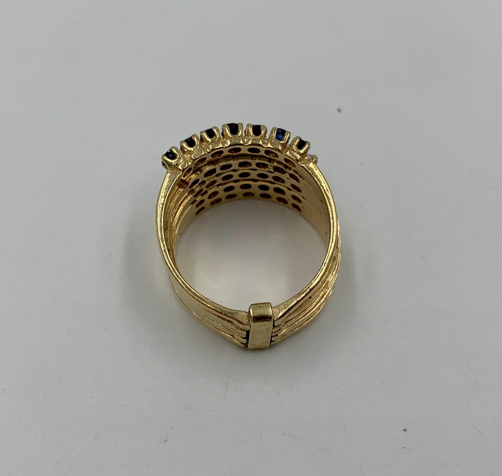 Türkis Saphir Rubin Amethyst Perle Harem Ring 5 Stapel Ringe 14 Karat Gold Damen