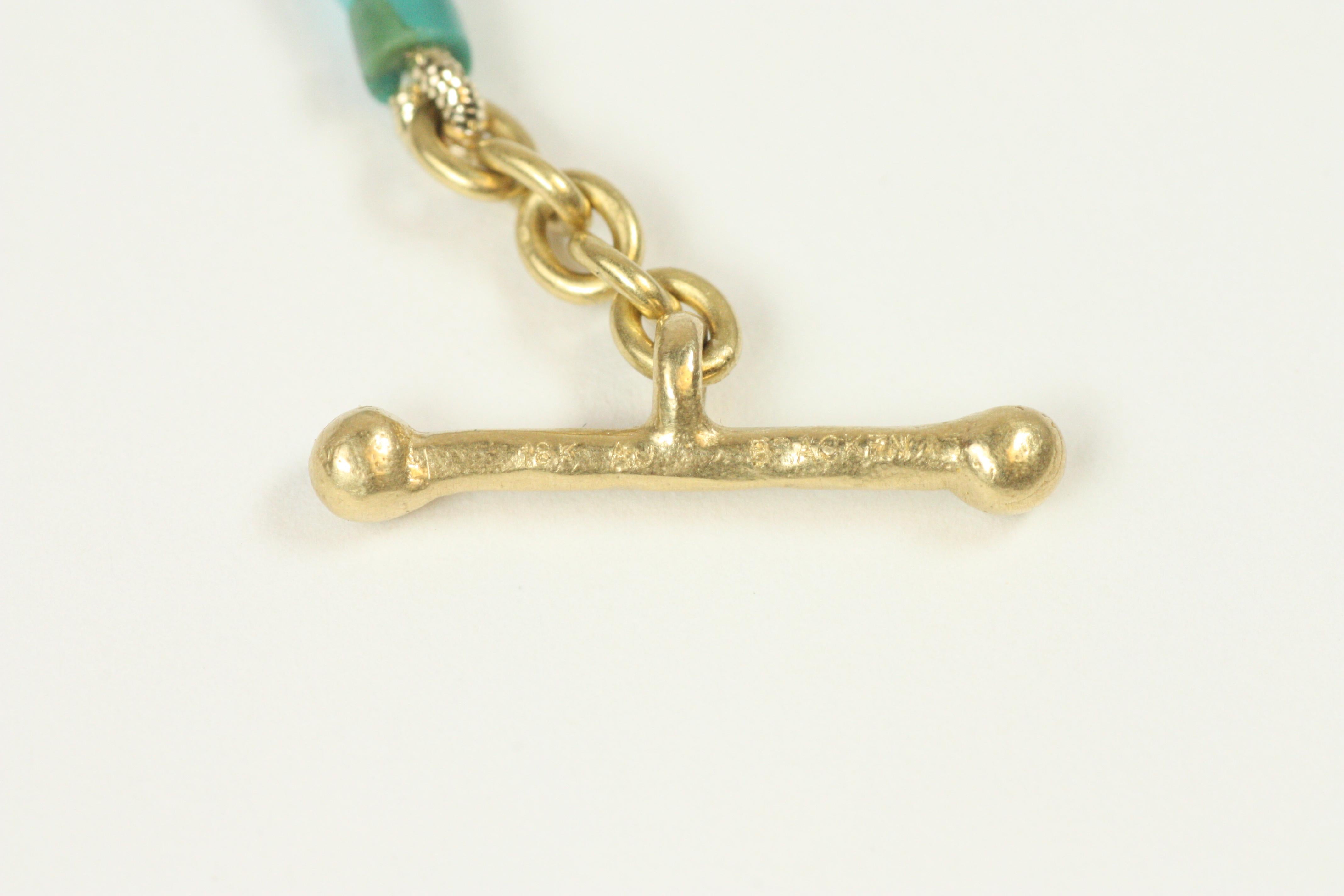 Turquoise Scarab, Gold Nugget, Coral Necklace – Egyptian Revival, Yellow Gold im Angebot 3