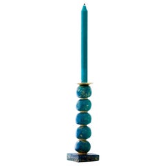 Turquoise Sculptural Candlestick by Margit Wittig