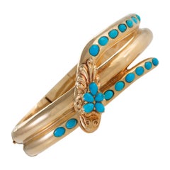 Turquoise Serpent Bangle Bracelet