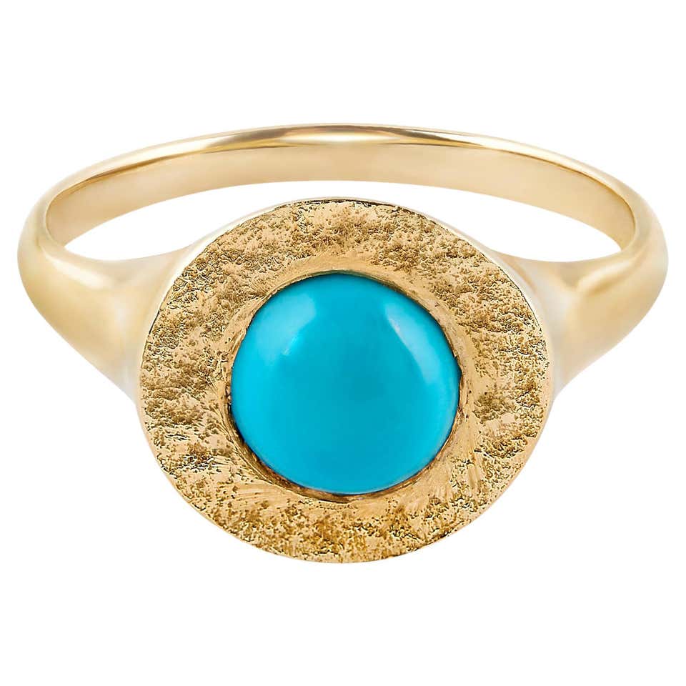 Oval Sapphire Signet Ring in 14 Karat Gold by Allison Bryan For Sale at ...