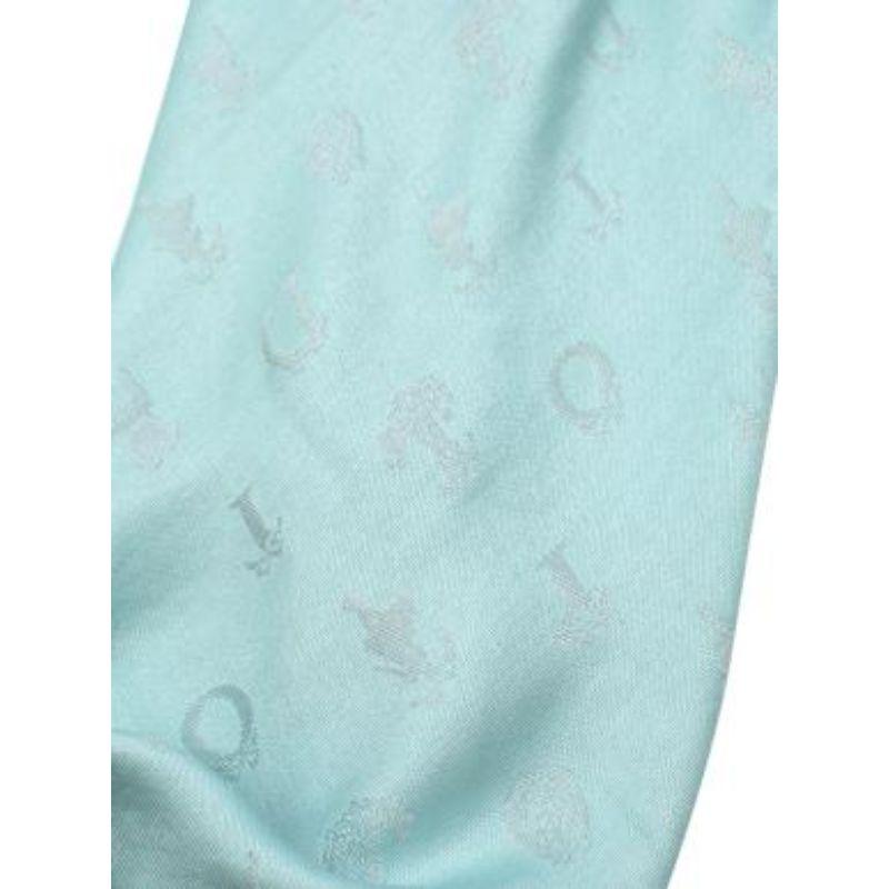 Women's Turquoise Silk Blend Scarf For Sale