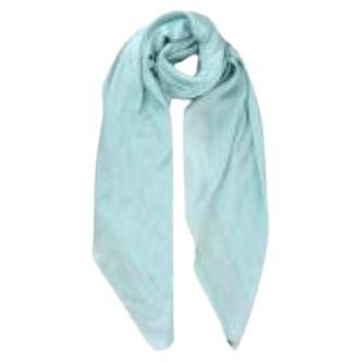 Turquoise Silk Blend Scarf For Sale
