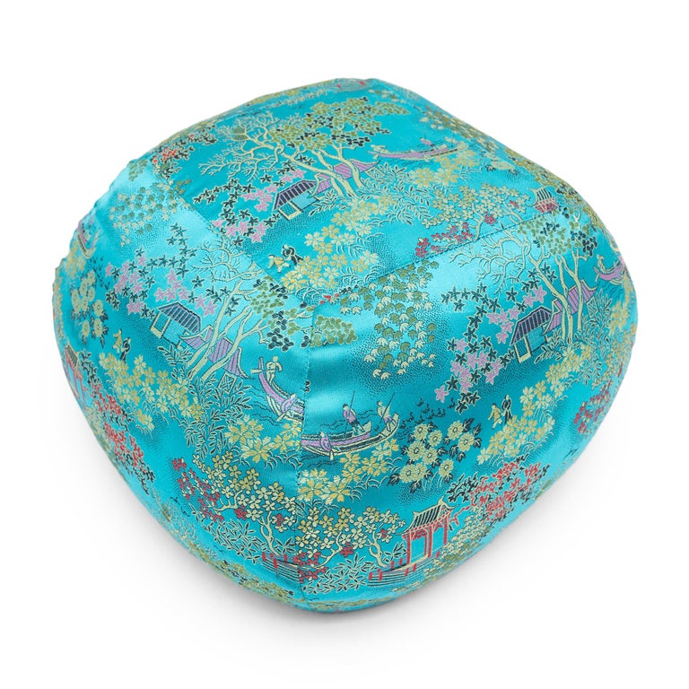Turquoise Silk Bubble Pillow For Sale at 1stDibs