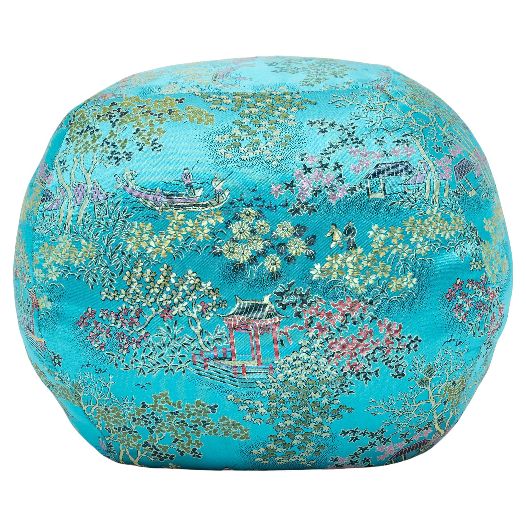 Turquoise Silk Bubble Pillow