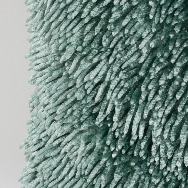 Turquoise Silky Thread Throw Pillow, a pair For Sale at 1stDibs