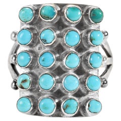Turquoise & Silver Ring American,  Circa 1920s
