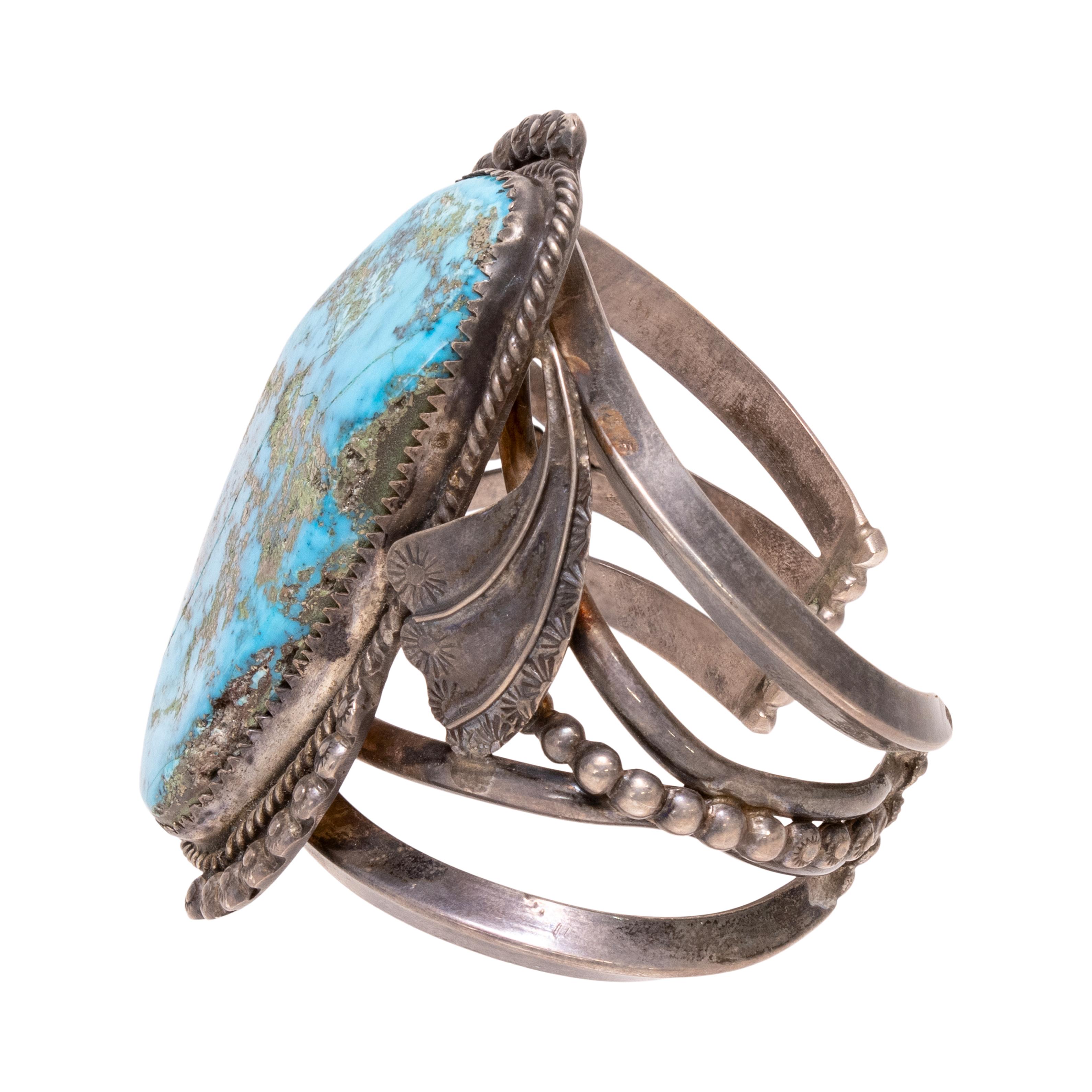 Taille ovale Bracelet en turquoise Single Stone en vente