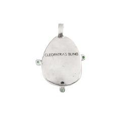 Turquoise Snake Pendant with Three Tsavorite Garnets, Sterling Silver