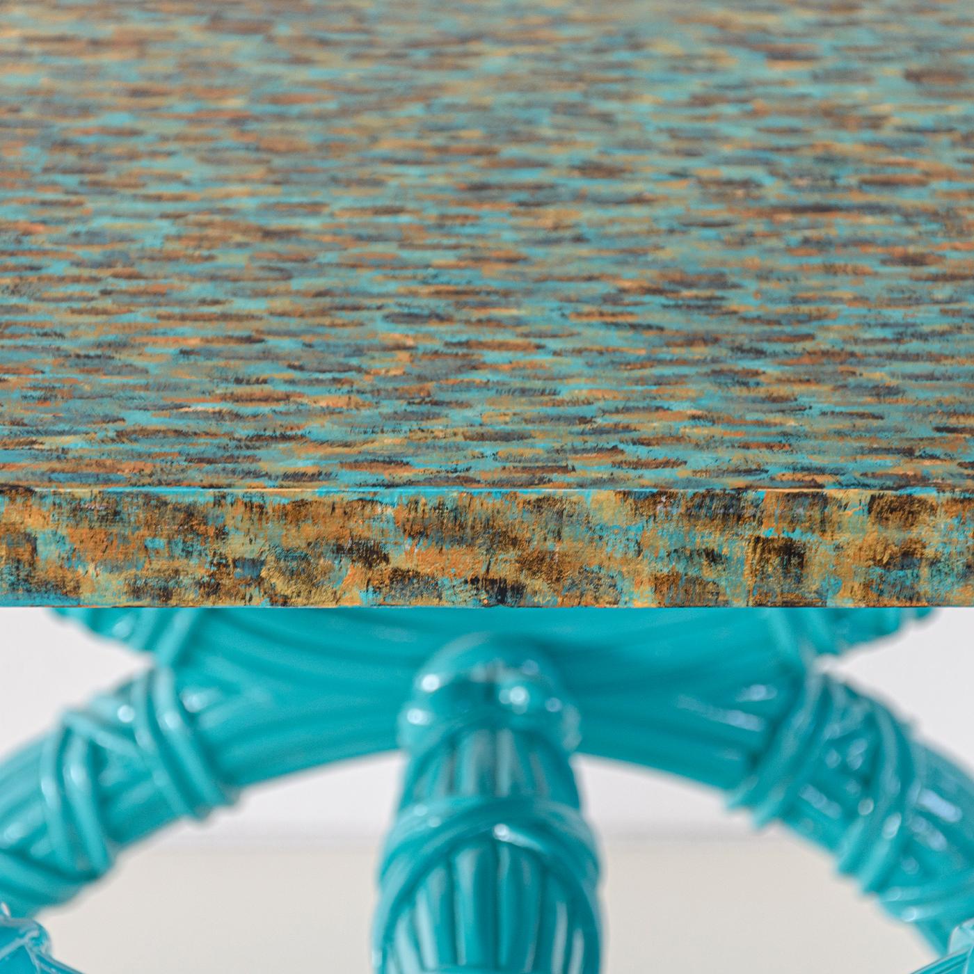 turquoise side table