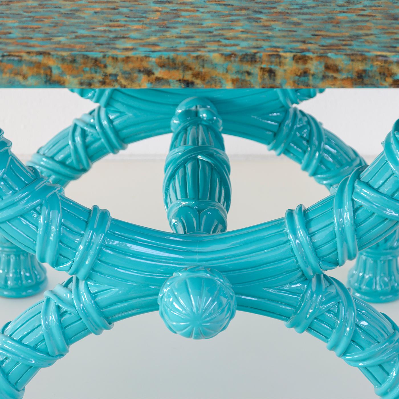 Italian Turquoise Spider Side Table For Sale