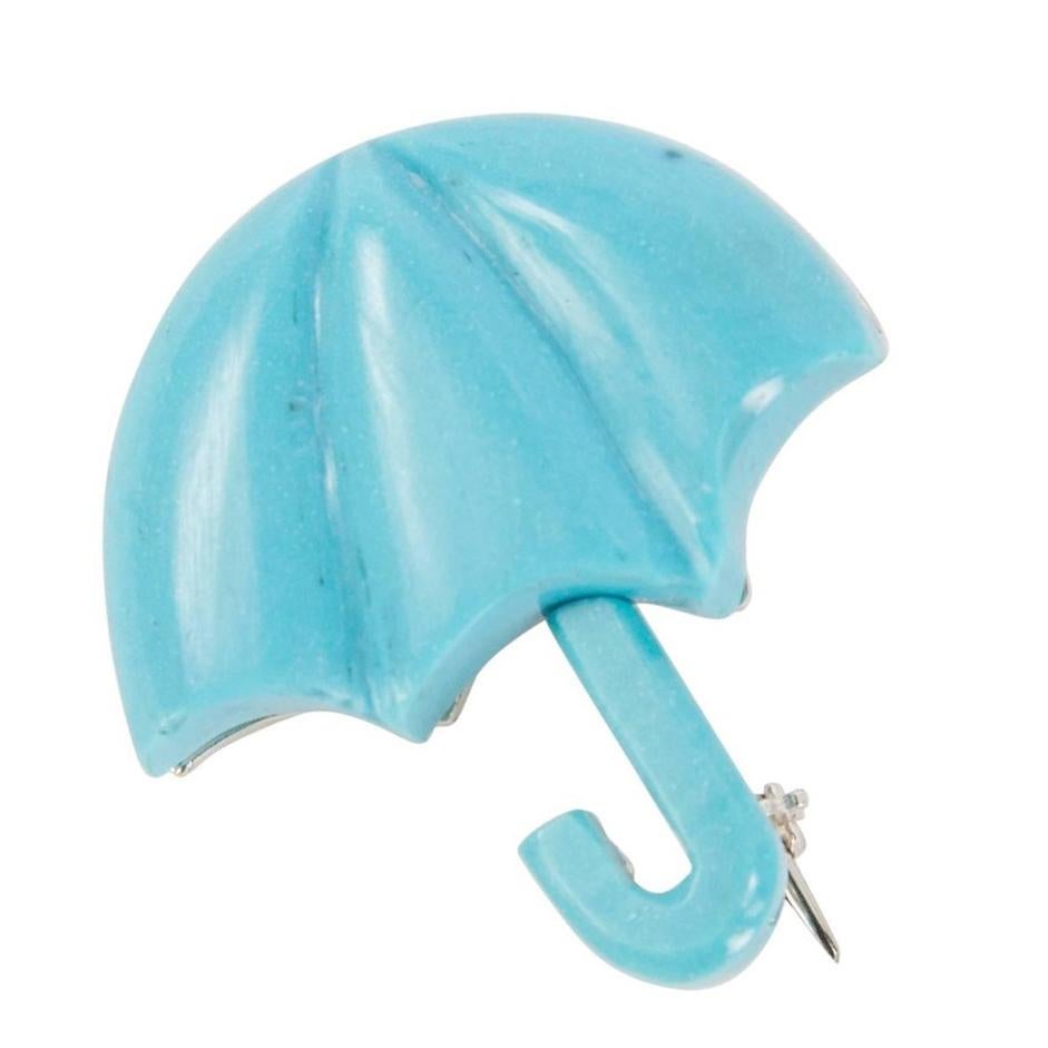Contemporary Turquoise Sterling Silver Umbrella Pin Brooch For Sale