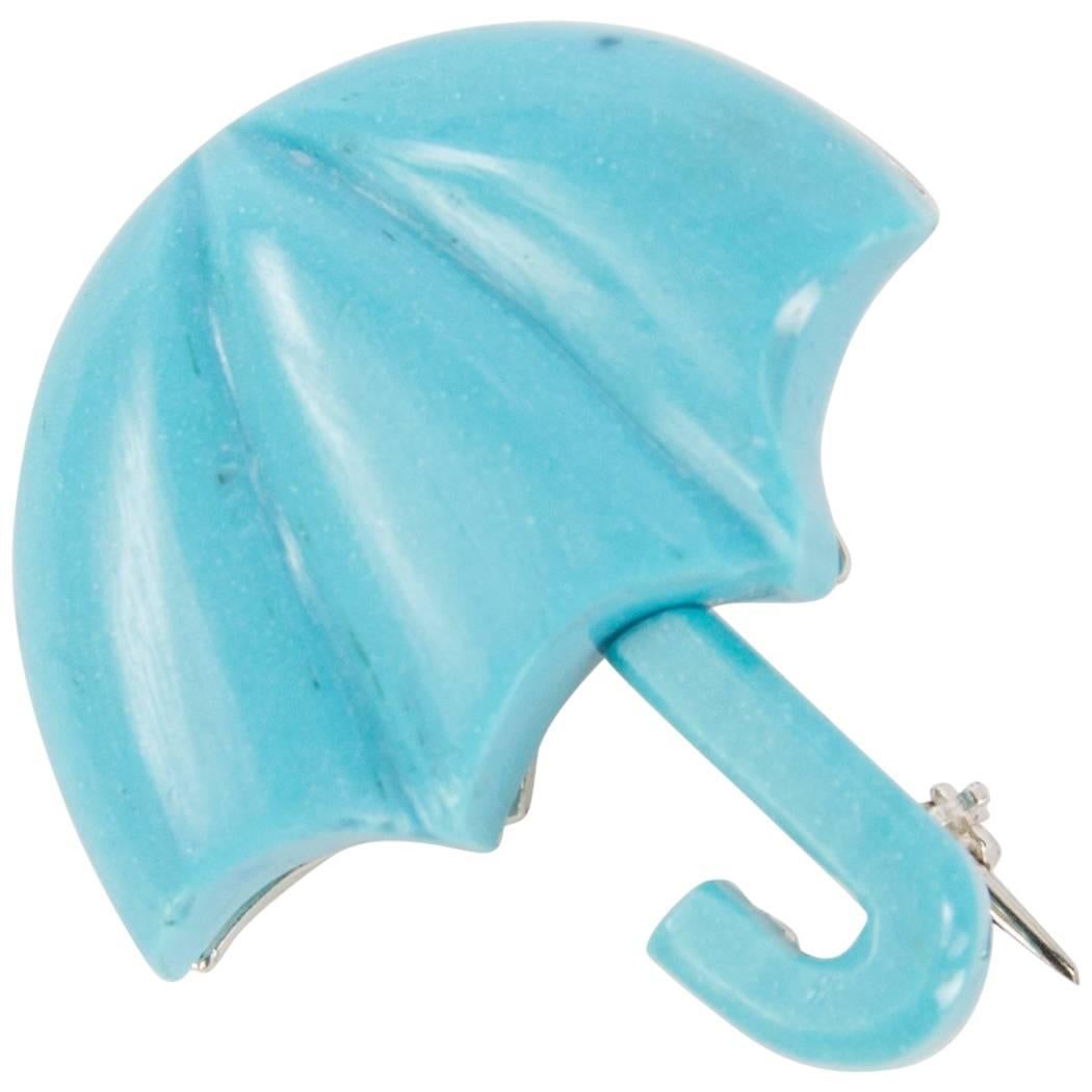 Türkis Sterling Silber Umbrella Pin Brosche